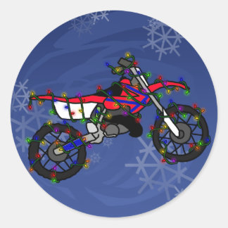 Kerstrode Dirt Bike Ronde Sticker