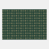 Kerstrode donkergroene zwarte goudsneeuwvlokken inpakpapier vel (Voorkant 2)