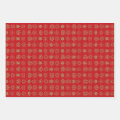 Kerstrode donkergroene zwarte goudsneeuwvlokken inpakpapier vel (Voorkant)