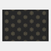 Kerstrode donkergroene zwarte goudsneeuwvlokken inpakpapier vel (Voorkant 3)