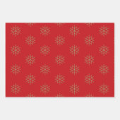 Kerstrode donkergroene zwarte goudsneeuwvlokken inpakpapier vel (Voorkant)