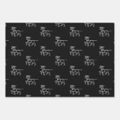 Kerstrode donkergroene zwarte rennieren van de ker inpakpapier vel (Voorkant 3)