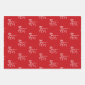 Kerstrode donkergroene zwarte rennieren van de ker inpakpapier vel (Voorkant)