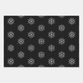 Kerstrode donkergroene zwarte witte sneeuwvlokken inpakpapier vel (Voorkant 3)