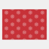 Kerstrode donkergroene zwarte witte sneeuwvlokken inpakpapier vel (Voorkant)