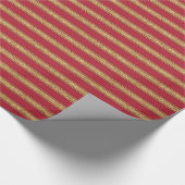 Kerstrode en gele strepen cadeaupapier (Hoek)