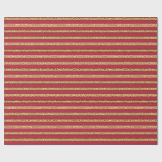 Kerstrode en gele strepen cadeaupapier (Vlak)