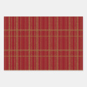 kerstrode en glitterstripes inpakpapier vel (Voorkant 2)