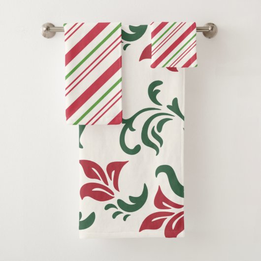 kerstrode en groene Snoepjes en stripes Bad Handdoek (Insitu)