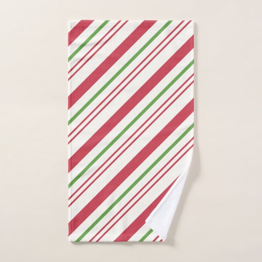 kerstrode en groene Snoepjes en stripes Bad Handdoek (Handdoek)