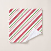 kerstrode en groene Snoepjes en stripes Bad Handdoek (Wasdoekje)