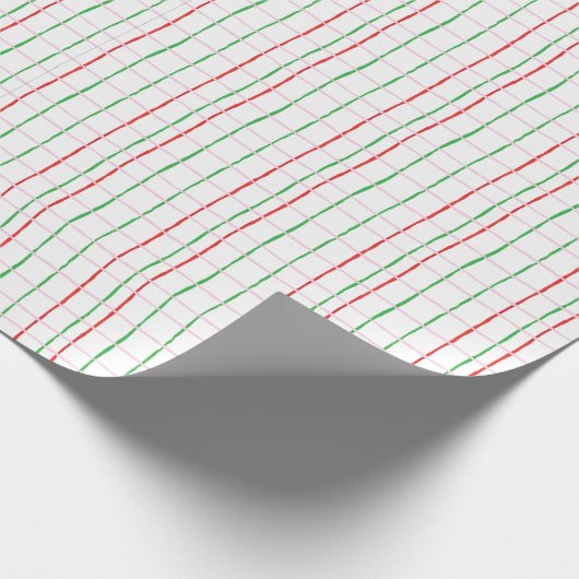 kerstrode en groene strepen cadeaupapier (Hoek)