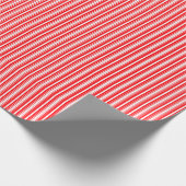 Kerstrode en witte strepen cadeaupapier (Hoek)