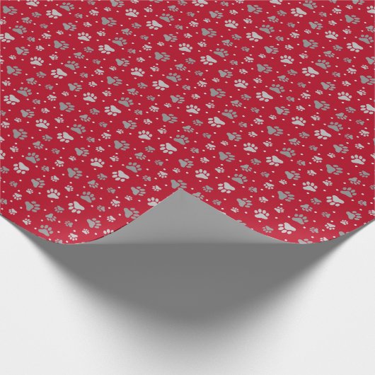 kerstrode en zilverschilderafdrukken cadeaupapier (Hoek)