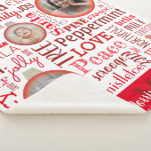 Kerstrode familie foto's Monogram Sherpa Blanket Sherpa Deken (3/4)