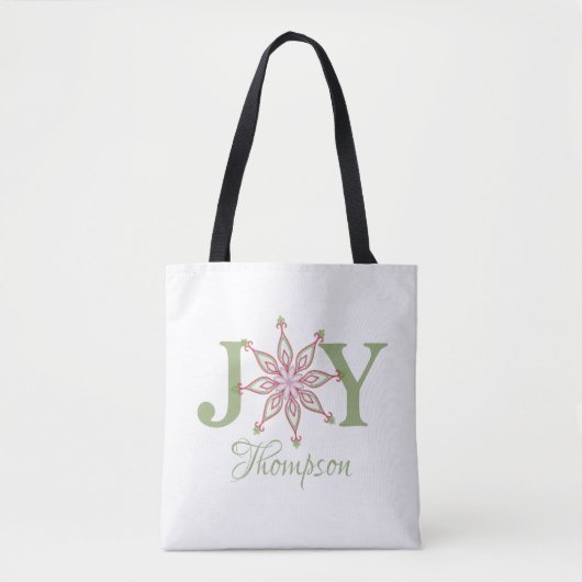 Kerstrode feestdag met feestelijke feestdag — Typo Tote Bag (Voorkant)