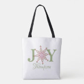 Kerstrode feestdag met feestelijke feestdag — Typo Tote Bag (Achterkant)