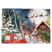 Kerstrode Feestdagen voor Kerstmis: Santa Rustige  Groot Cadeauzakje (Achterkant)