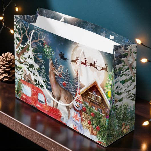 Kerstrode Feestdagen voor Kerstmis: Santa Rustige  Groot Cadeauzakje