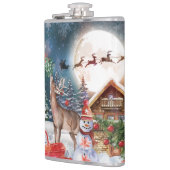 Kerstrode Feestdagen voor Kerstmis: Santa Rustige  Heupfles (Links)