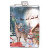 Kerstrode Feestdagen voor Kerstmis: Santa Rustige  Heupfles (Voorkant)