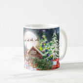 Kerstrode Feestdagen voor Kerstmis: Santa Rustige  Koffiemok (Voorkant rechts)