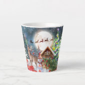 Kerstrode Feestdagen voor Kerstmis: Santa Rustige  Latte Mok (Voorkant)