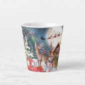 Kerstrode Feestdagen voor Kerstmis: Santa Rustige  Latte Mok (Voorkant)