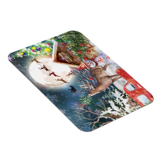 Kerstrode Feestdagen voor Kerstmis: Santa Rustige Magneet (Rechterzijde)