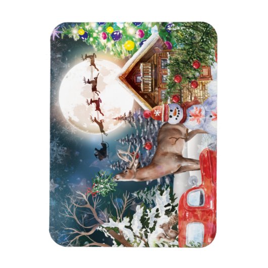 Kerstrode Feestdagen voor Kerstmis: Santa Rustige Magneet (Verticaal)