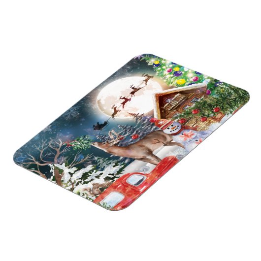 Kerstrode Feestdagen voor Kerstmis: Santa Rustige Magneet (Linkerzijde)