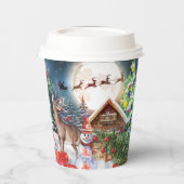 Kerstrode Feestdagen voor Kerstmis: Santa Rustige Papieren Bekers (Links)