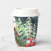 Kerstrode Feestdagen voor Kerstmis: Santa Rustige Papieren Bekers (Achterkant)