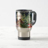 Kerstrode Feestdagen voor Kerstmis: Santa Rustige  Reisbeker (Voorkant rechts)