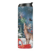 Kerstrode Feestdagen voor Kerstmis: Santa Rustige  Thermosbeker (Gedraaid links)