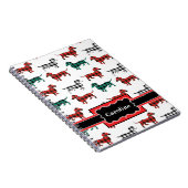 Kerstrode Flannel Dachshunds Cute Dogs Notitieboek (Rechterzijde)