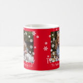 Kerstrode foto White Snowflake Year Familie Koffiemok (Center)