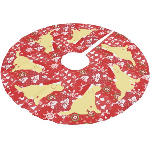 kerstrode, gele labrador Puppies Kerstboom Rok (Gekanteld)