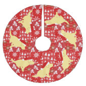 kerstrode, gele labrador Puppies Kerstboom Rok (Voorkant)