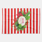 Kerstrode gestreepte keukendoek theedoek (Horizontaal)