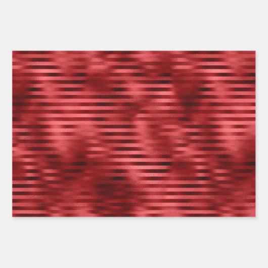 kerstrode glitter Sparkle Stripes Inpakpapier Vel (Voorkant 3)