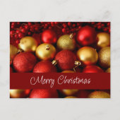 Kerstrode gouden feestelijke tekentypografie feestdagenkaart (Voorkant)