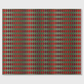 Kerstrode gouden Harlequin Cadeaupapier (Vlak)