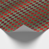 Kerstrode gouden Harlequin Cadeaupapier (Hoek)