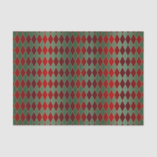 Kerstrode gouden Harlequin Tissuepapier (Voorkant)