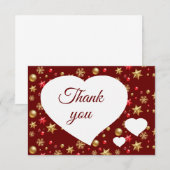 Kerstrode gouden Ornamenten Dank je wel Bedankkaart (Voorkant / Achterkant)