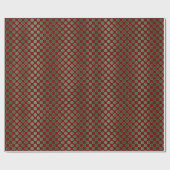 Kerstrode gouden Stippen Cadeaupapier (Vlak)