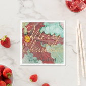 Kerstrode goudkleurige goudstak servet (Insitu)