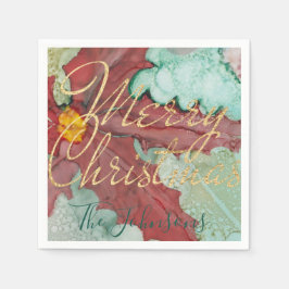 Kerstrode goudkleurige goudstak servet