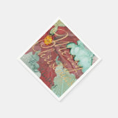 Kerstrode goudkleurige goudstak servet (Hoek)